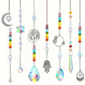 7 Pieces Sun Catcher Crystals Colorful Hanging Prism Suncatcher Window Ornament Beads Chain Sphere Chandelier Pendants for Home