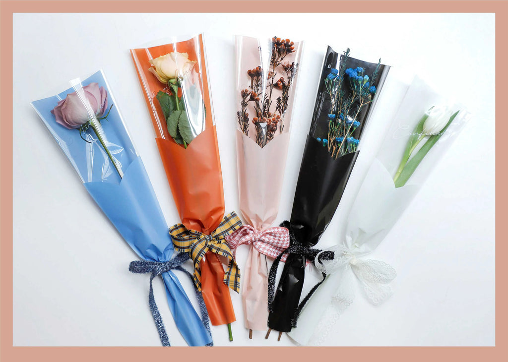 Tulip Single Rose Sleeve Bag, Flower Bag, Bouquet Packaging Bags, Flower Shop, New, 50Pcs