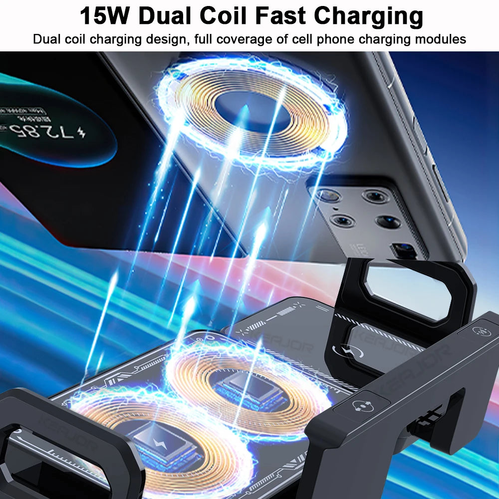 Fold Screen Car Wireless Charger For Samsung Galaxy Z Fold 6 5 4 3 2 Flip 6 5 4 3 Dual Coil Samsung Fast Charging Station