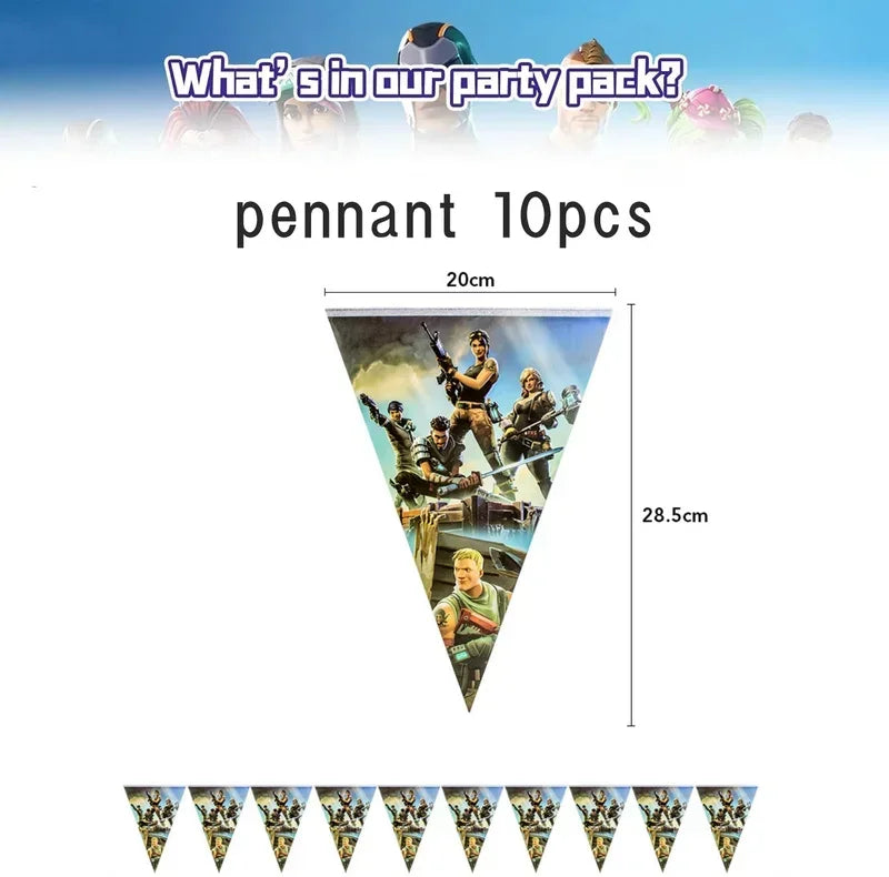 Fortnite Balloons Shooting Game Ballons Boy Girl Happy Birthday Banner Party Decoration Alpaca Llama Tableware Cake Topper Toy