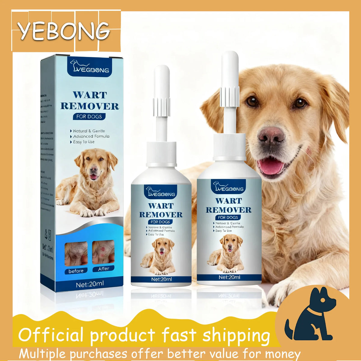 Painless Wart Removal Liquid Dog Wart Remover, Cat Skin Tags Removal Treat against Moles Corn, Skin Repair, Pet Skin Care Liquid