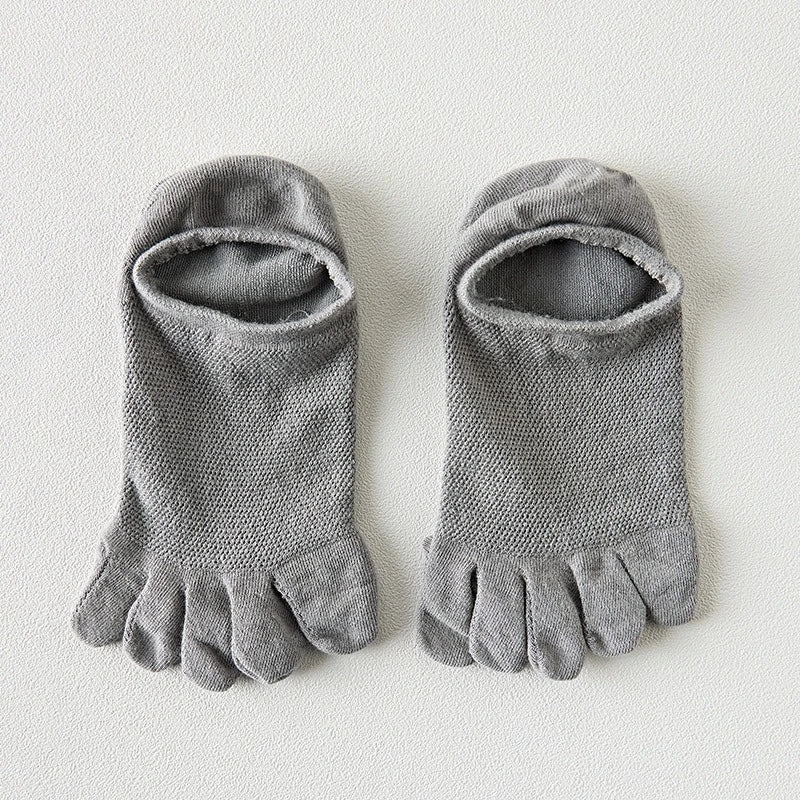 2 Pairs/Lot Men's Cotton Toe Crew Socks High Quality Breathable Sports Running Ankle Cotton Short Five Fingers Socks