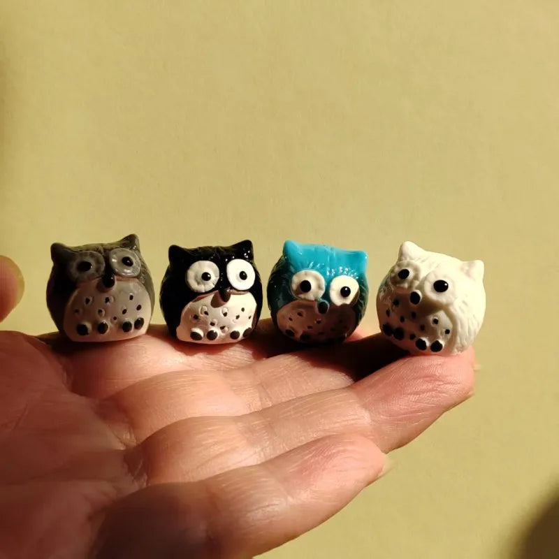 sale~10Pcs/owls/miniatures animals/lovely cute/fairy garden gnome/moss terrarium decor/crafts/bonsai/figurine/diy supplies