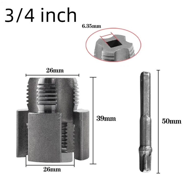 Pipe End Threading & Opening Tool - Handheld for 1/2" & 3/4" PPR/PVC, Creates Threads for Fittings & Opens Path for Wires/Cables