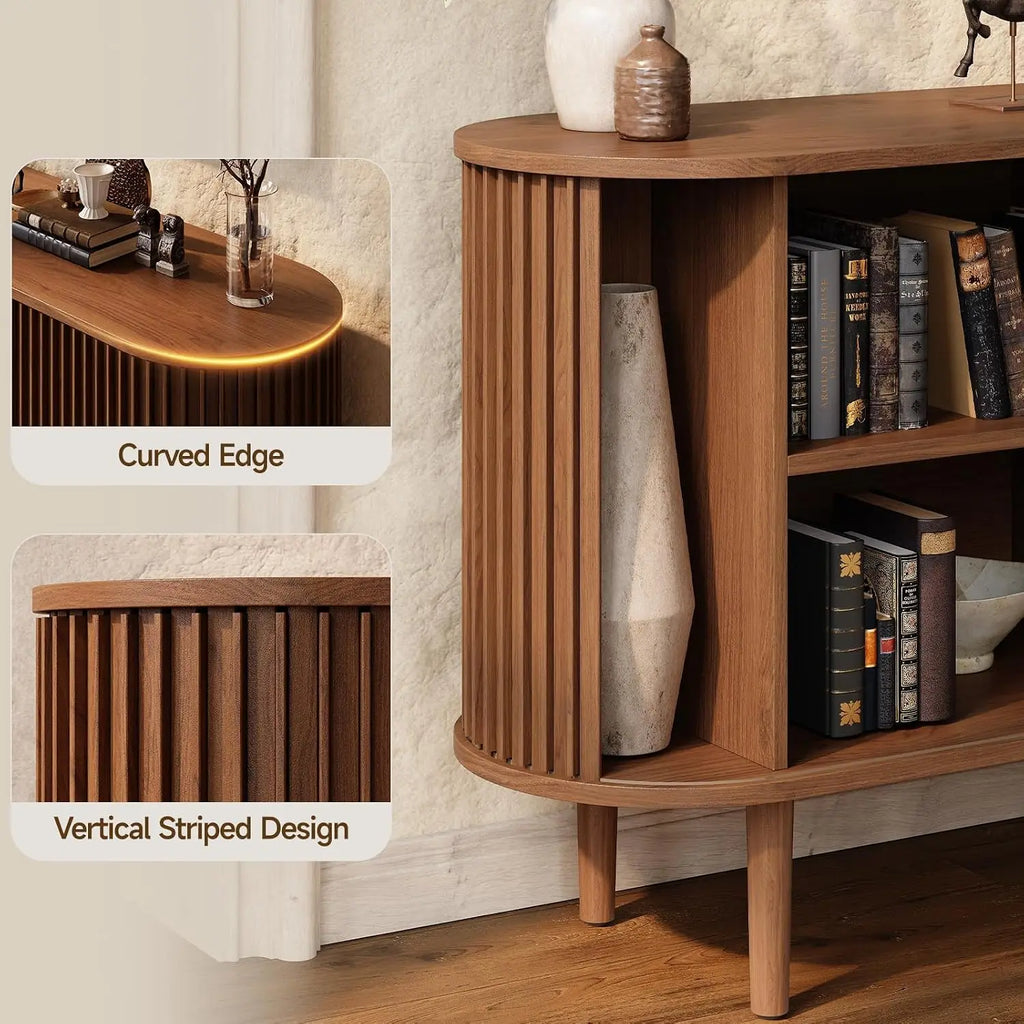 55" Sideboard Cabinet Buffet Storage - Mid-Century Modern Coffee