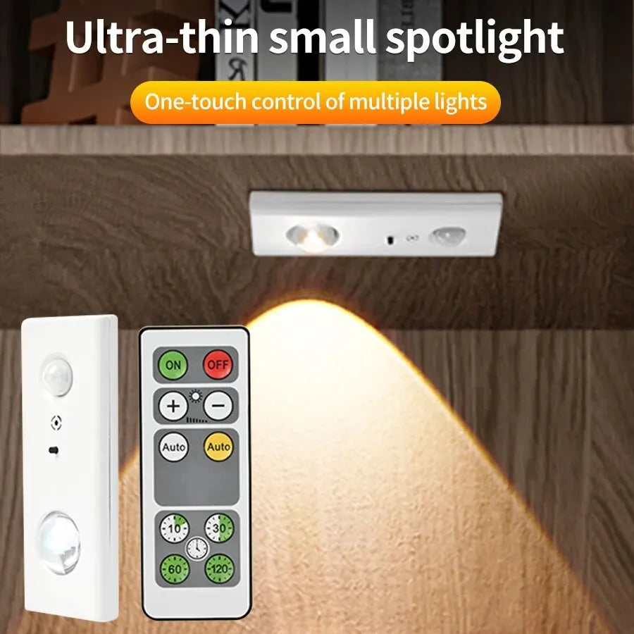 LED Cabinet Light Night Light Lamp PIR Sensor Magnetic Kitchen Night Lights USB Rechargeable Remote Control Dimmable Work Lamp