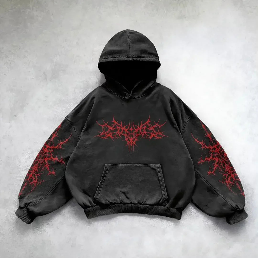 Divin Vintage Fashion Embroidery Zip Up Hoodies Y2k New Harajuku Hip Hop Coat Loose Hooded Sweatshirt Men And Women Streetwear