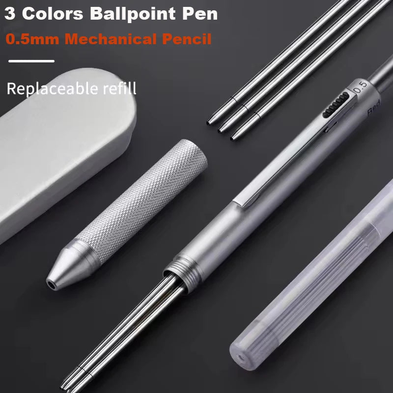 Multifunctional 4-color-in-one gravity-sensing pen metal ballpoint pen/Mechanical Pencil