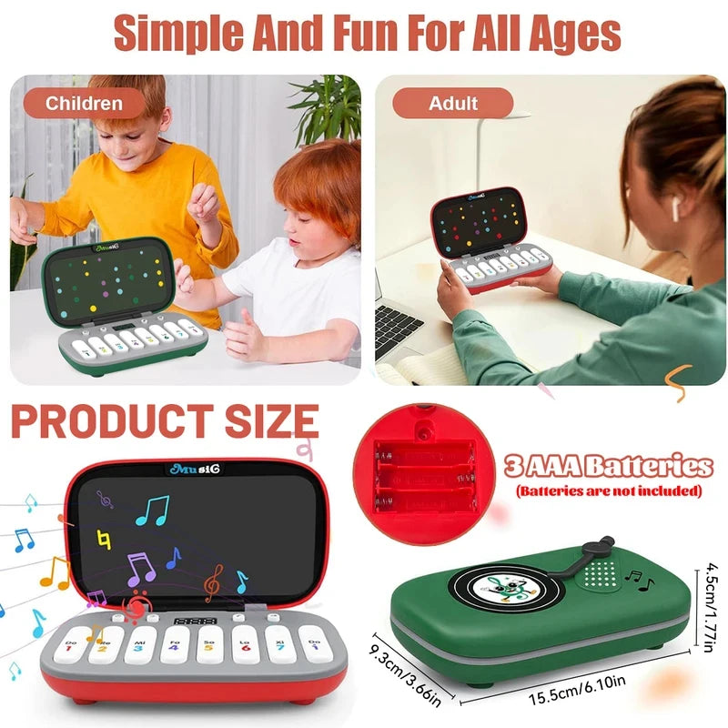 Electronic Music Rhythm Puzzle Game Machine Light Up Sensory Fast Push Organ Montessori Educational Travel Toy