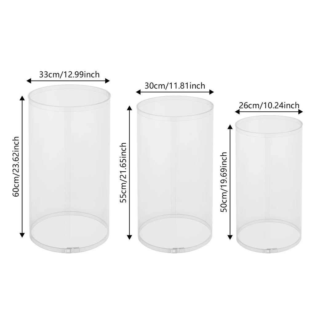 Metal Cylinder Pedestal Cake Display Set, 3 Piece