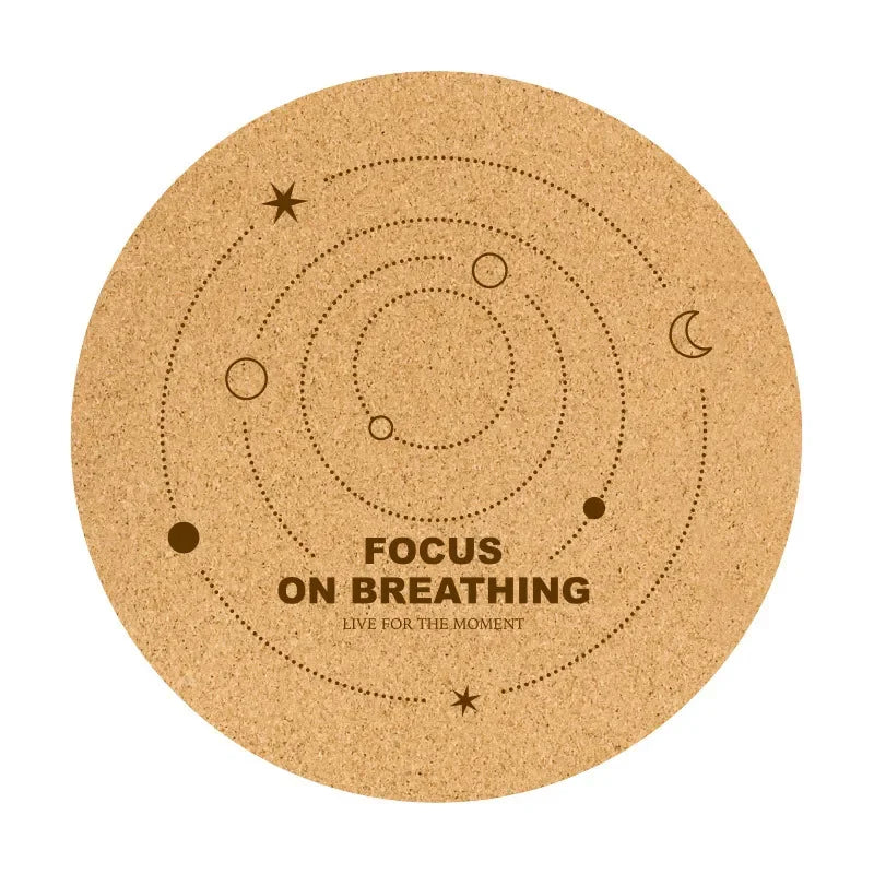 68cm Cork Natural Rubber Mat 5mmThickened Meditation Cushion Sitting Cushion Round Flat Yoga Mat Sweat-absorbent Breathable