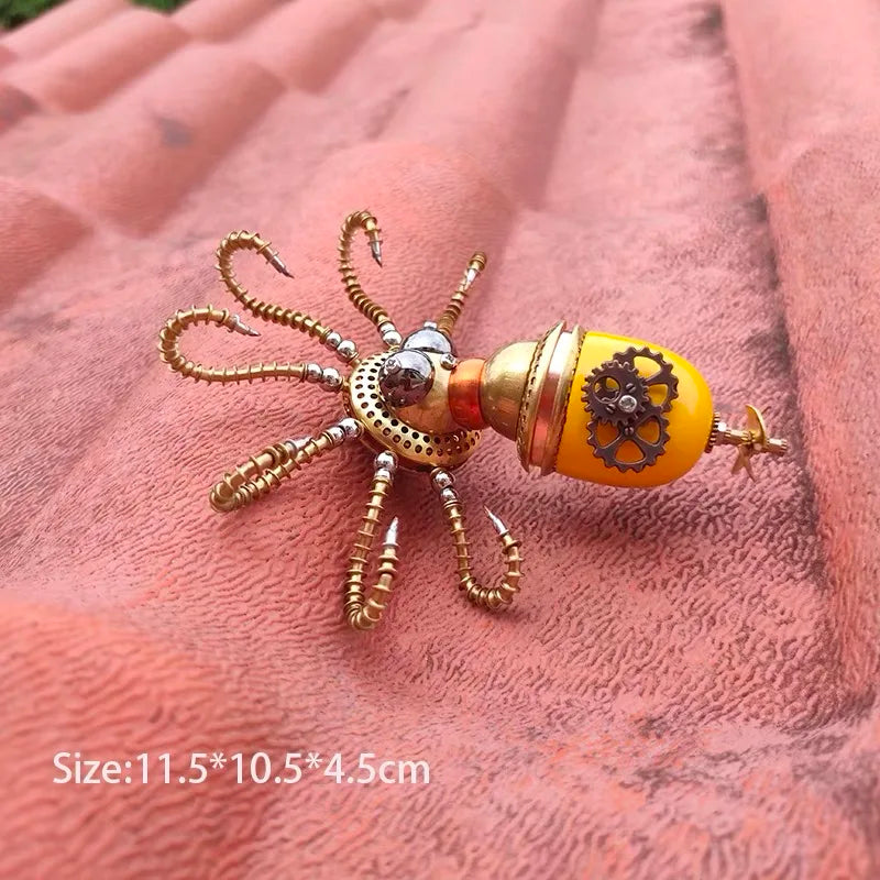 Steampunk mechanical insect big pocket insect model handmade metal creative crafts ornament personalized gift