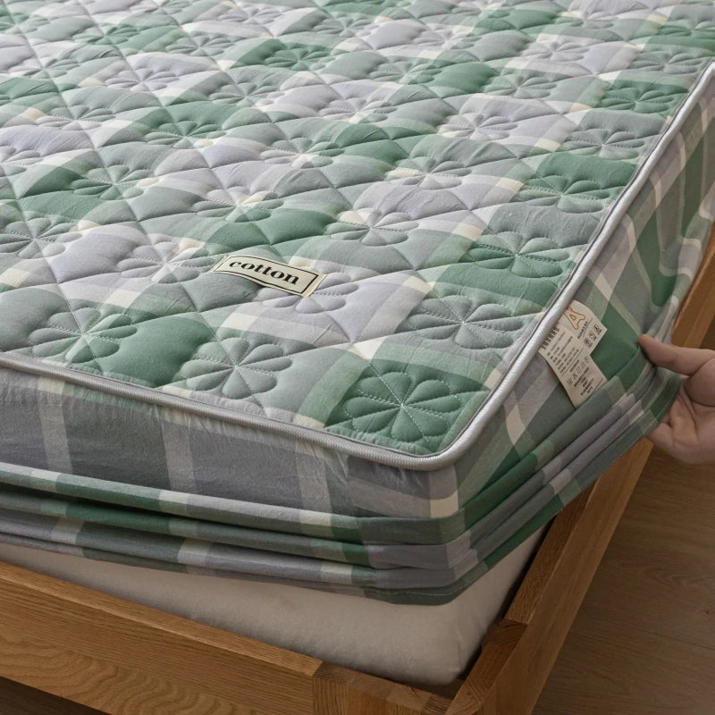 A-Class Pre-Washed Cotton Mattress Protector Cover - Ultra Soft, Antibacterial, Hypoallergenic for a Serene Sleep Experience