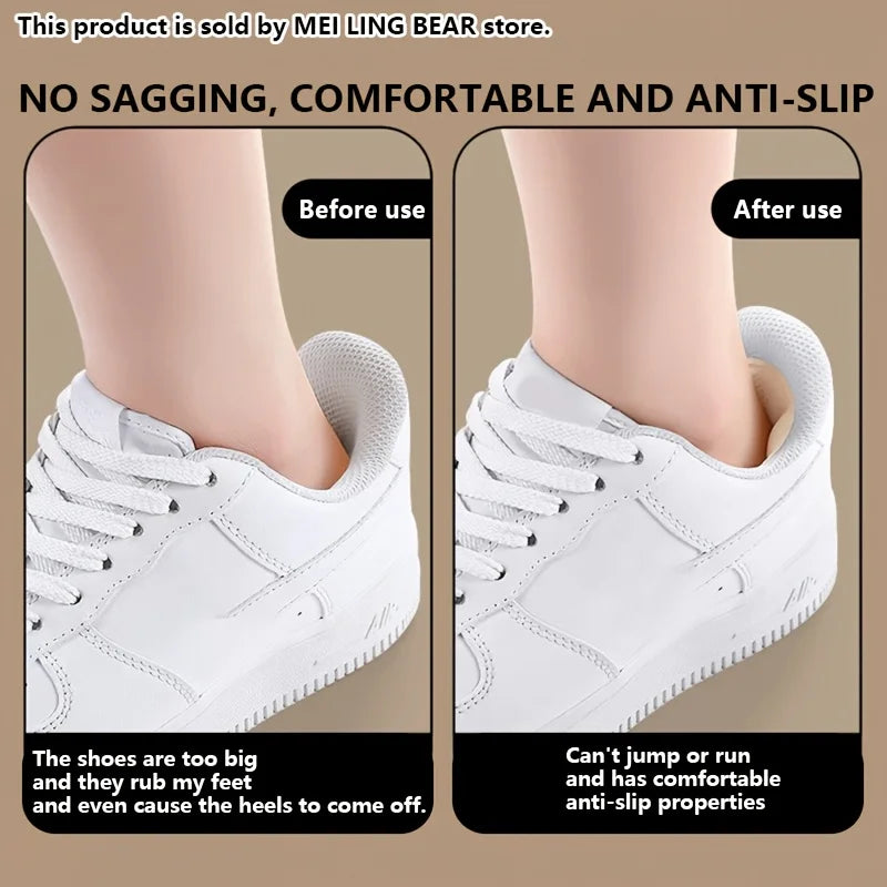 8-Piece Heel Pads, Self-Adhesive Anti-Slip Protective Pads - Thick, Non-Slip, Shock-Absorbing Insoles That Enhance Shoe Comfort, Prevent Chafing and Slipping Off, Suitable for Casual Shoes, Sneakers, and White Shoes, Shoe Siz