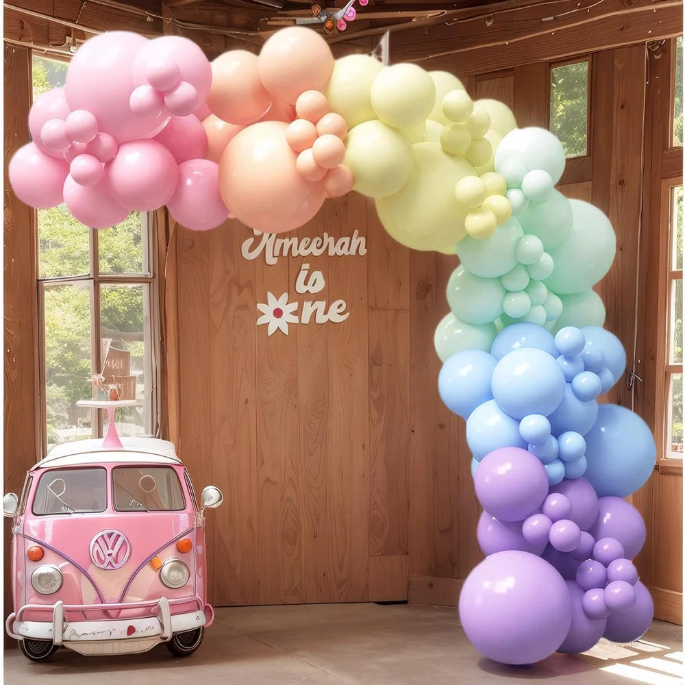 Pastel Rainbow Balloon Arch Garland Kit 1st Birthday Party