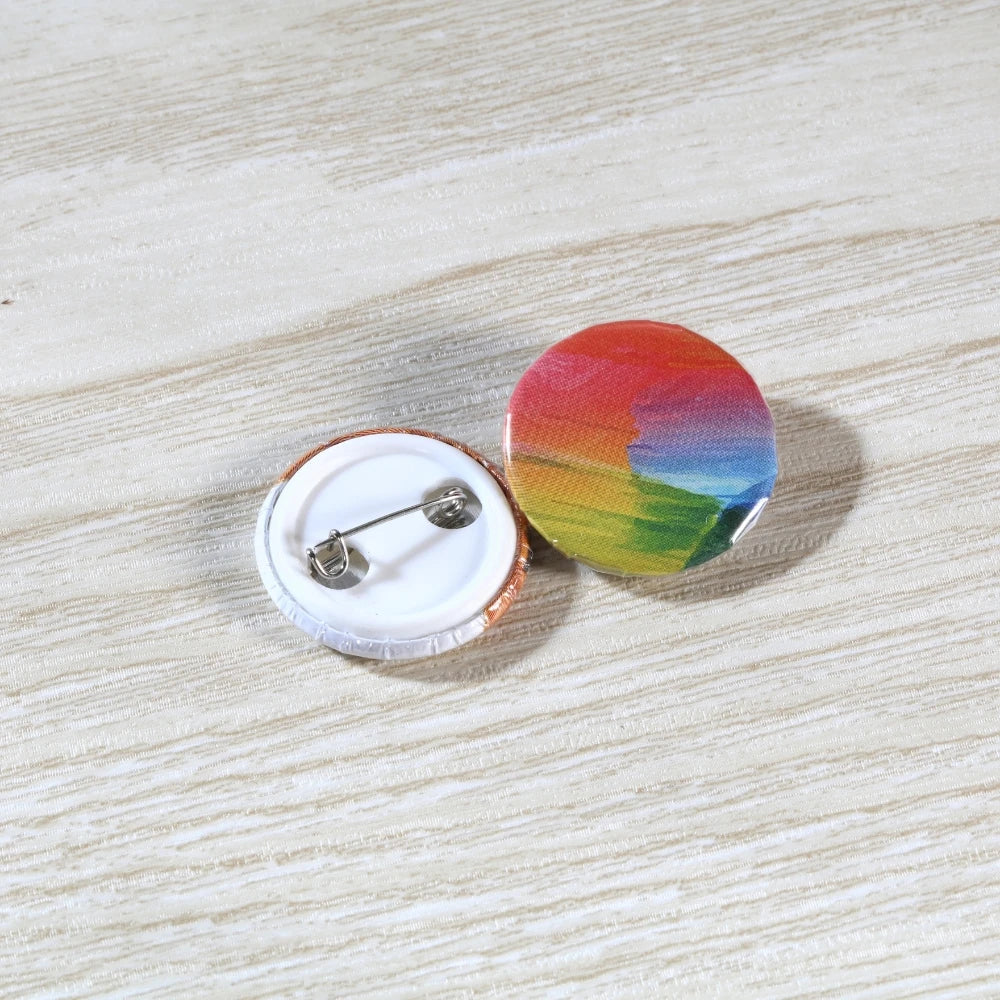 500Pcs Round Button Badge Parts Material 25mm 37mm 44mm 58mm DIY Badge Supplies Aluminum Top Plastic Clip Bottom & Plastic Film