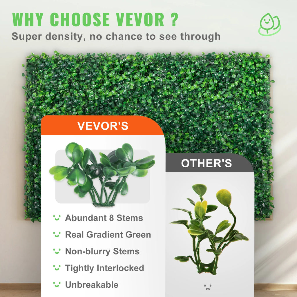 Succebuy Artificial Boxwood Panel 24pcs 20x20/24x16 in Boxwood