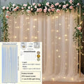 3M LED White Tulle Backdrop Curtains with Light Decoration