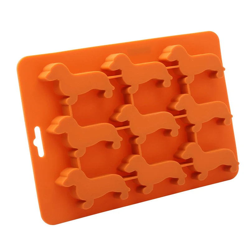 Creative Silicone Dachshund Puppy Shaped Ice Cube Chocolate Cookie Mold DIY Home Ice Tray Kitchen Tools silicone mold gadgets