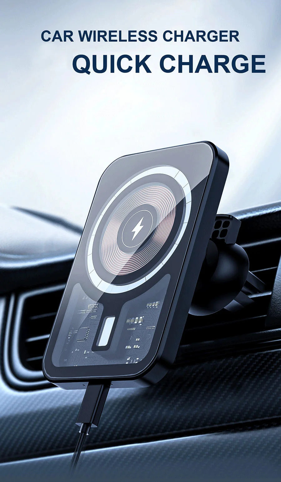 Magnetic Wireless Charger Car Air Vent Mount Phone Holder Stand Fast Charging Station For iPhone 13 14 15 16 17 Pro Max macsafe