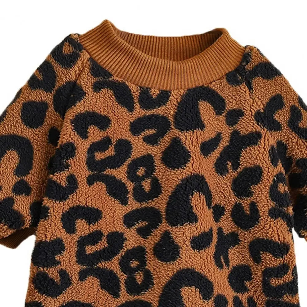 Puppy Pullover Dogs Pet Sweater Winter Leopard Print French Bulldog Winter Warm Sweater Pet Apparel Dog Clothing Kurtka Dla Psa
