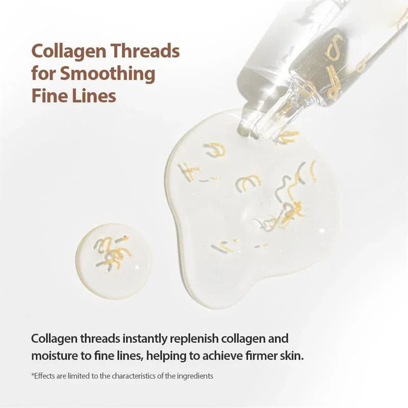 Korean Collagen Silk Peptide Hydrating Ampoule Serum, Intensive Lifting & Elasticity Boost Skin Care for Dry & Dull Skin
