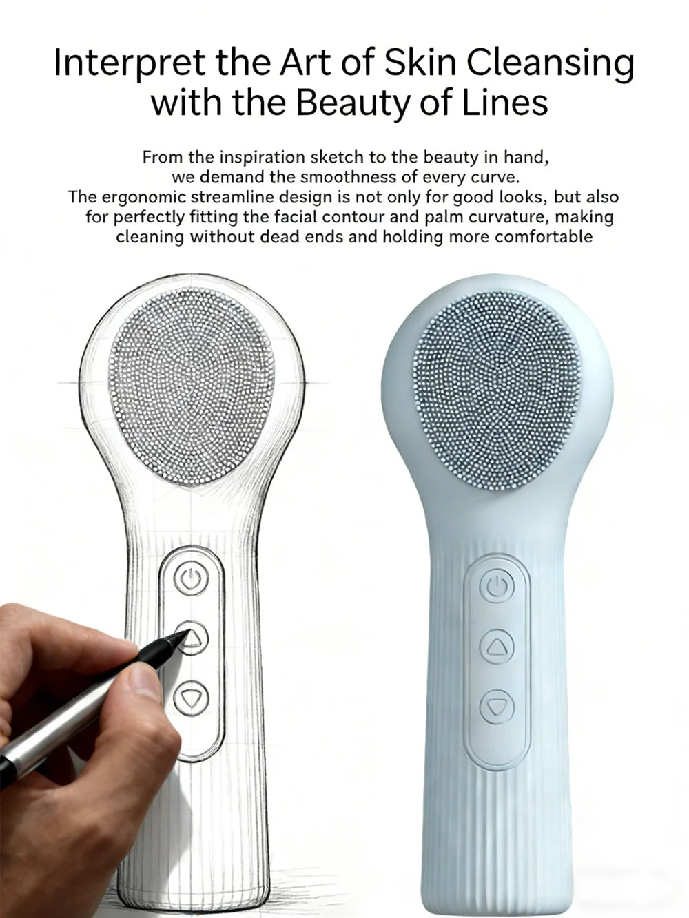 Double-Sided Eletrical Facial Cleansing Men Women Facial Cleansing Brush Heating Silicone Face Wash Brush Manual Clean Skin Care