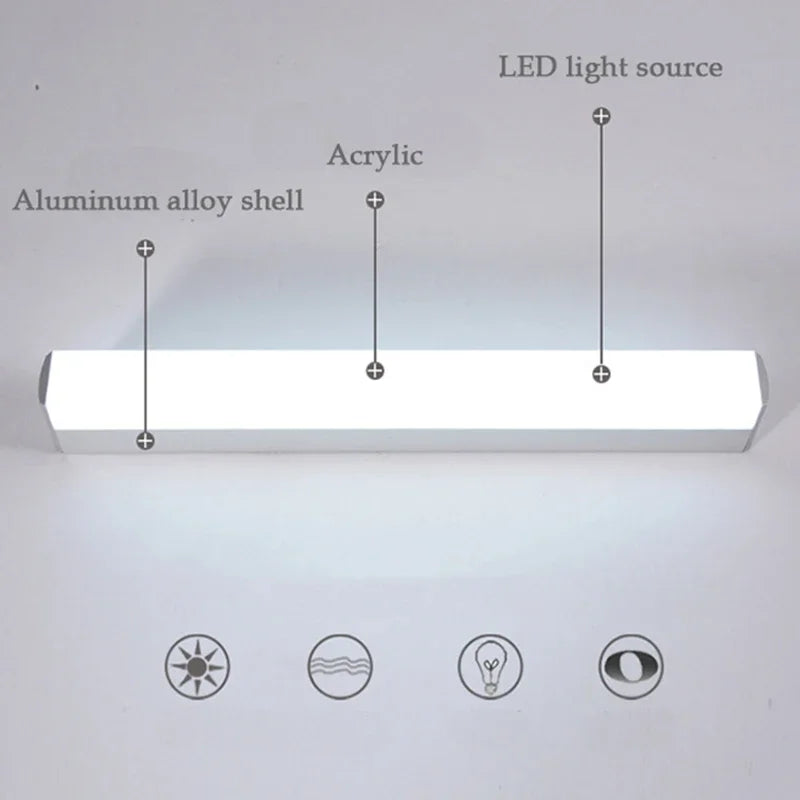 25cm 40cm LED Wall Lamp Bathroom Moisture-Proof Mirror Light Home