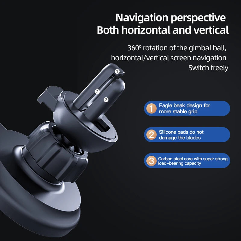 Magnetic Car Wireless Charger + Ring For iPhone 12 13 14 15 16 17 pro max mini Air Vent Car Phone Holder Stand Fast Car Charging