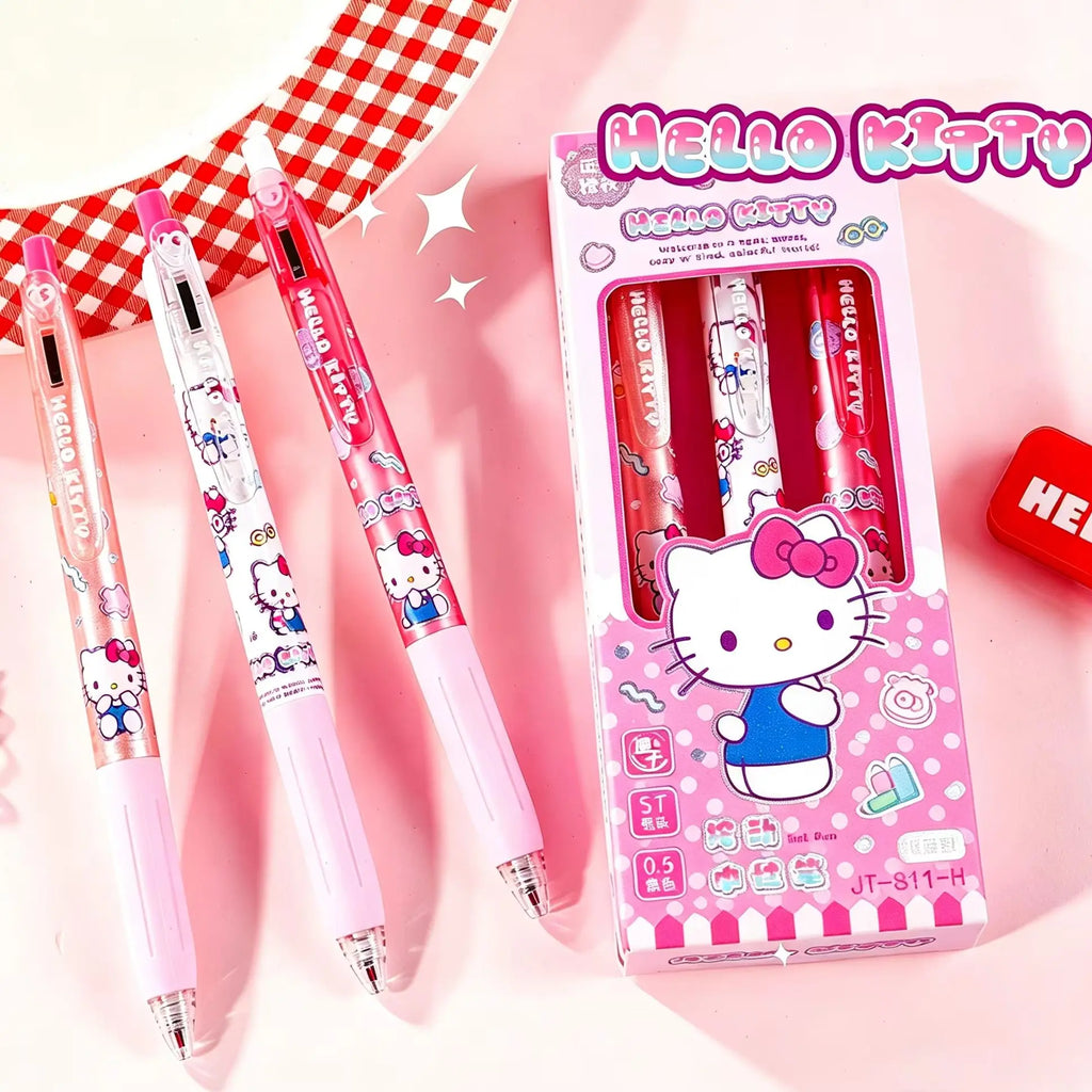 Set Sanrio Erasable Gel Pen Hello Kitty Kuromi Cinnamoroll