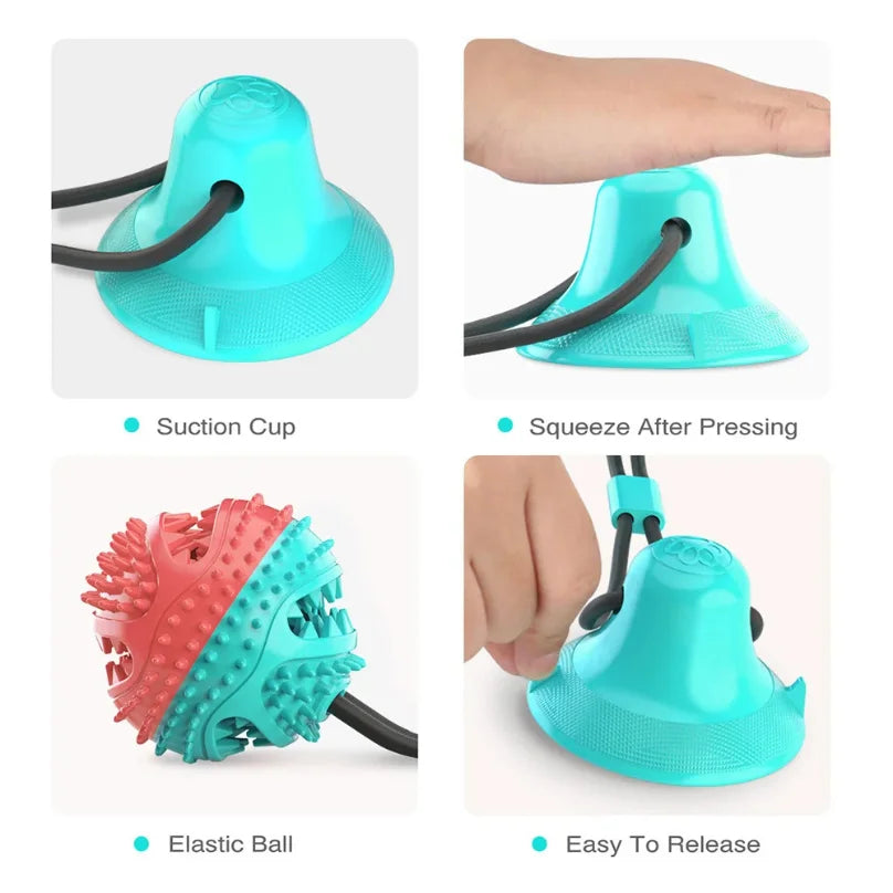 Dogs Food Toys Silicon Suction Cup Tug Interactive Dog