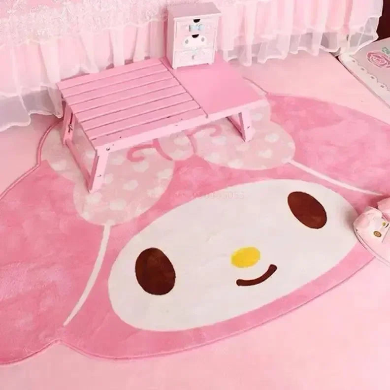 Cute My Melody Carpet Kawaii Home Soft Fur Rugs Girls Bedroom Living Room Floor Mat Doormat Decoration Cartoon Gift For Woman