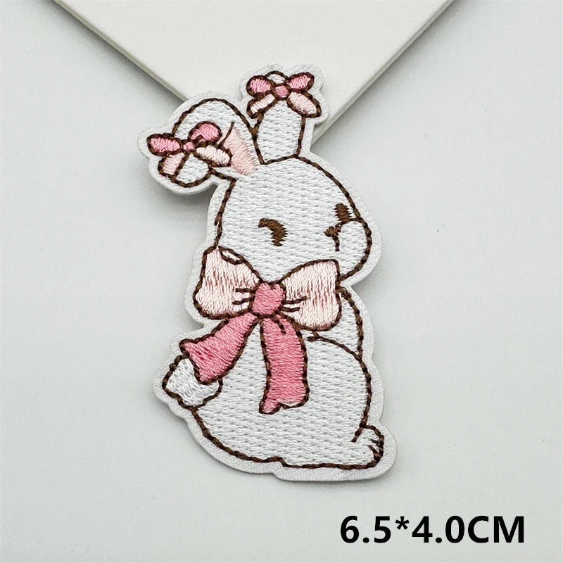 Cartoon Embroidery Sticker Decorative Ironing Sticker Sewing DIY Pink Bowknot Clothing Shoes Hat Bag Patch