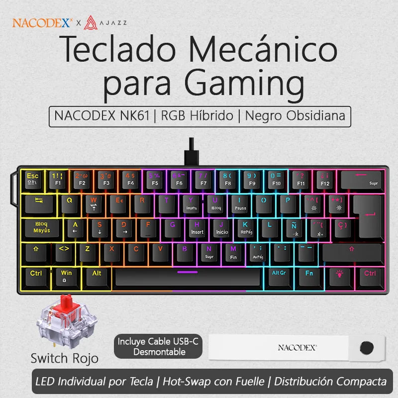 AJAZZ NK61 Wired Mechanical Gaming Keyboard