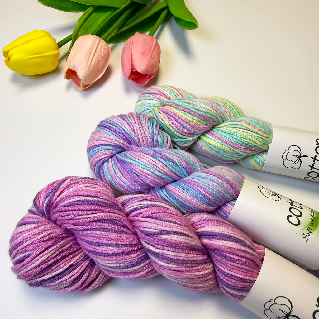 50g Cotton Fabric Colorful Gradient Dyeing of Segments Wool Yarn DIY Crochet Knitting Hand-knitted Materials Sewing Supplies