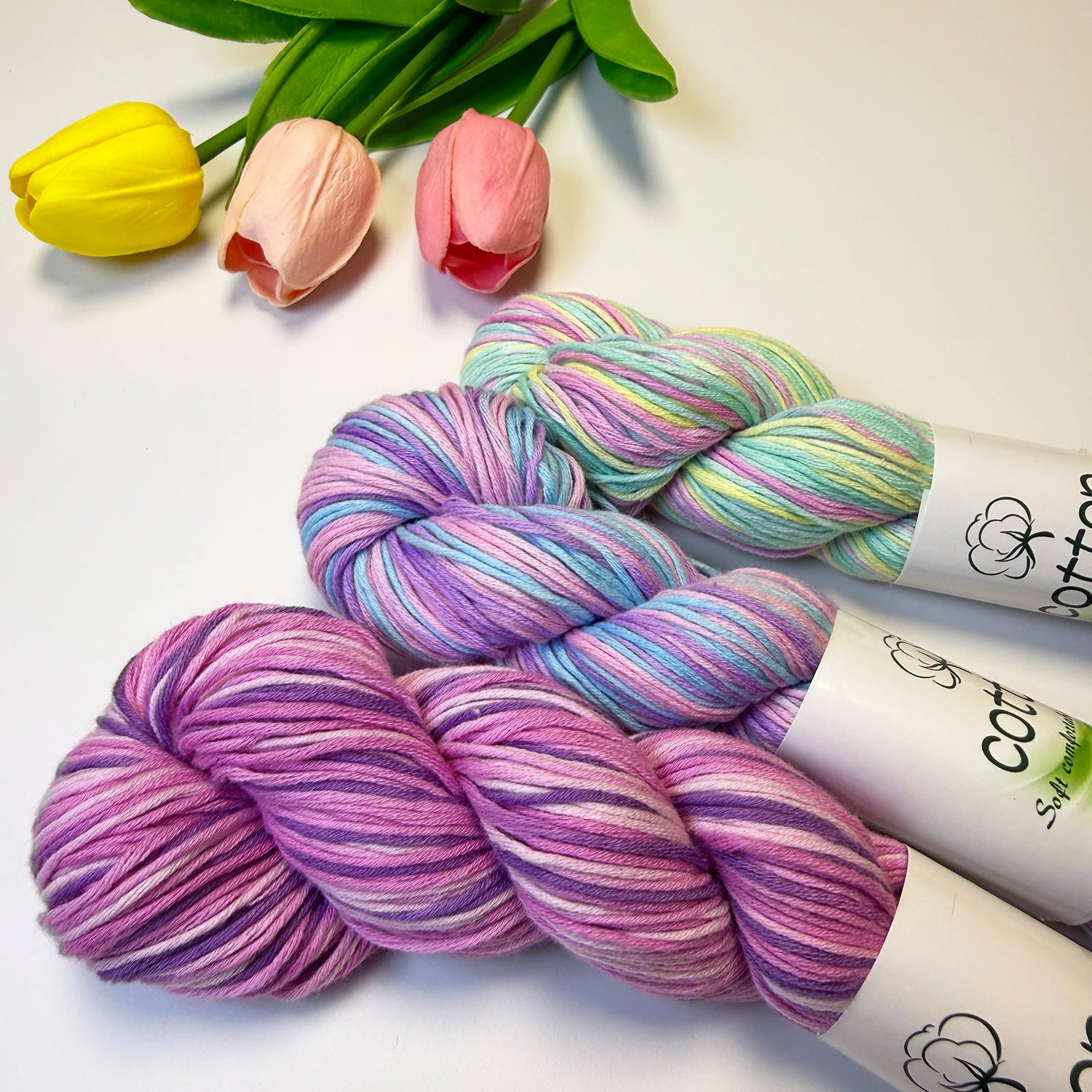 50g Cotton Fabric Colorful Gradient Dyeing of Segments Wool Yarn DIY Crochet Knitting Hand-knitted Materials Sewing Supplies