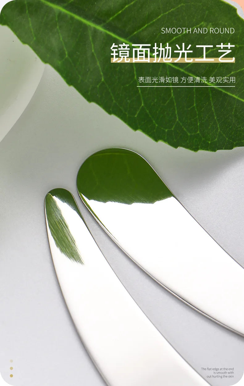 Crescent Moon Shape Face Cream Spoon 304 Stainless Steel Facial Mask Spoon Beauty Skin Care Tool