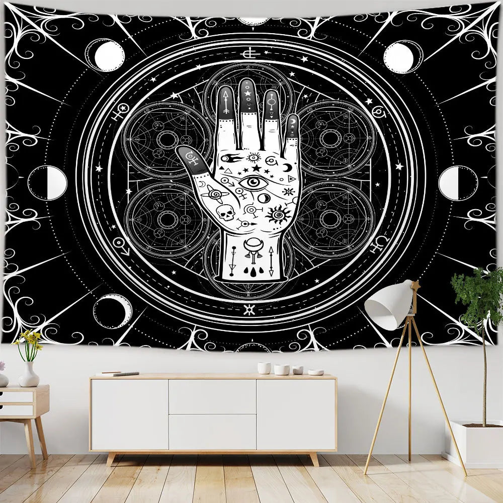 Butterflies and Moths Tapestry Black and White Flower Tapestry Wall Hanging Beach Blanket Romantic Bedroom Dorm Home Decor