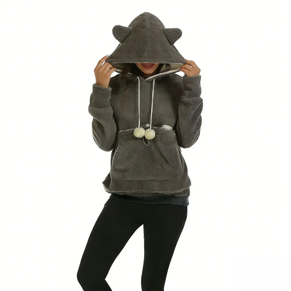 Cat Lovers Unisex Hooded Sweatshirt 2025 Autumn Cuddle Pouch Kangaroo Pet Pocket Pullover Paw Design Comfortable Dropshipping