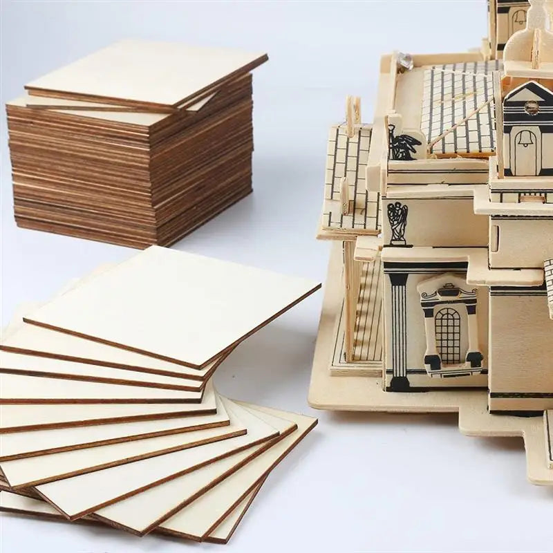 5/10/20cm Wooden Planks Squares Wood Chips DIY Crafts Wood Craft Material For Painting Pyrography Architectural Model Home Decor