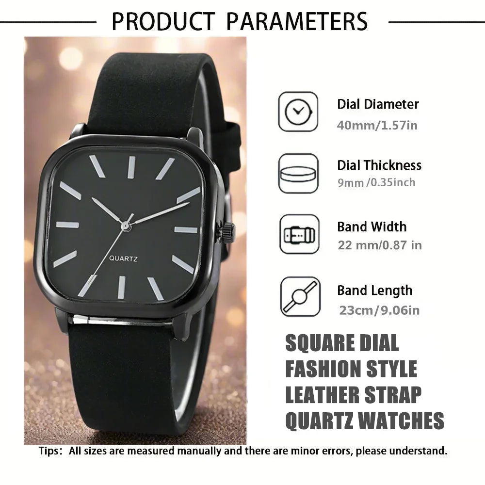 Simple Leather Watch Men Women Quartz Wristwatch Fashion Elegant
