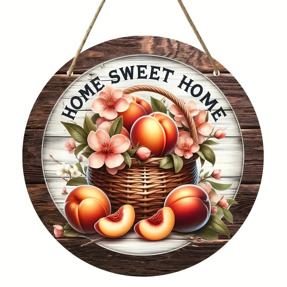 Vintage Home Is A Sweet Circular Wooden Sign Hanging, Suitable for Home, Living Room, Garden, Room, Porch Decoration, Gifts