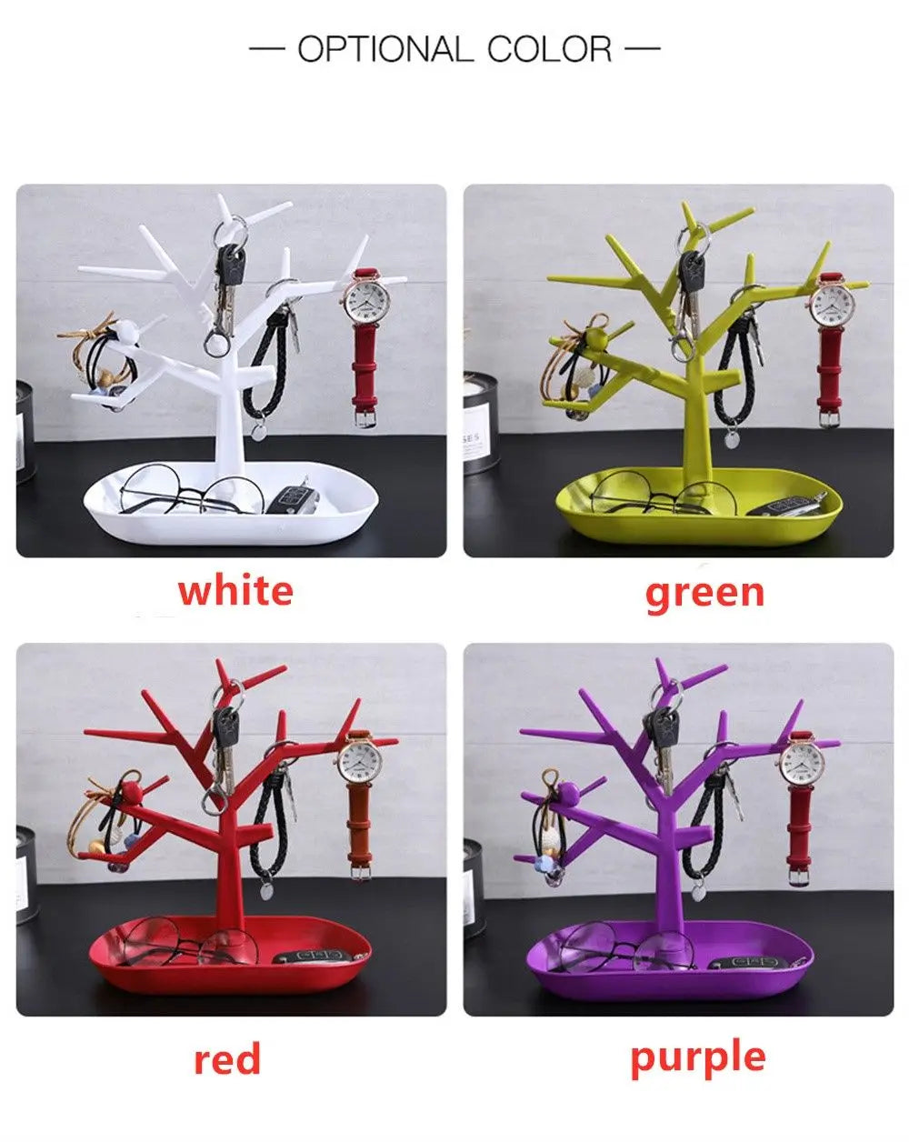 Creative Key Storage Rack ABS Plastic Bird Tree Key Holder Jewelry Rack Living Room Creative Ornaments Desk Organizer