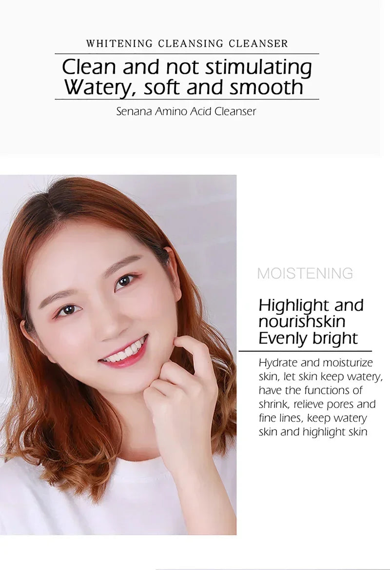 Nicotinamide Amino Acid Face Cleanser Facial Scrub Cleansing Acne Oil Control Blackhead Remover Shrink Pores Skin Care