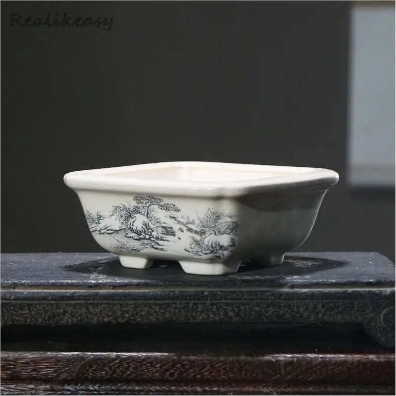 6Size Purple Sand Flower Pot Ceramic Bonsai Pot Handmade Succulent Flower Pot Chinese Landscape Flower Pot Home Decor LE302