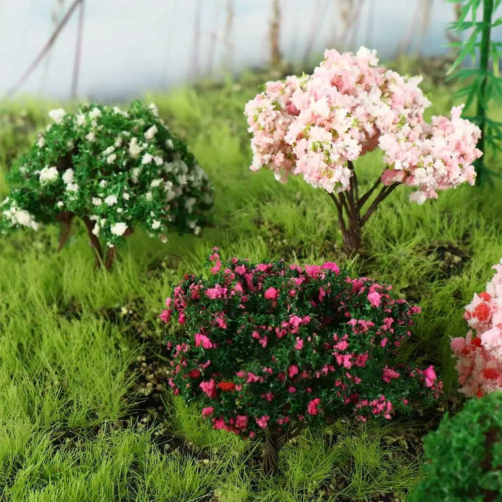 Durable Plastic Sakura Miniatures Rural Style Model Simulation Trees Landscape Vivid Micro Landscape