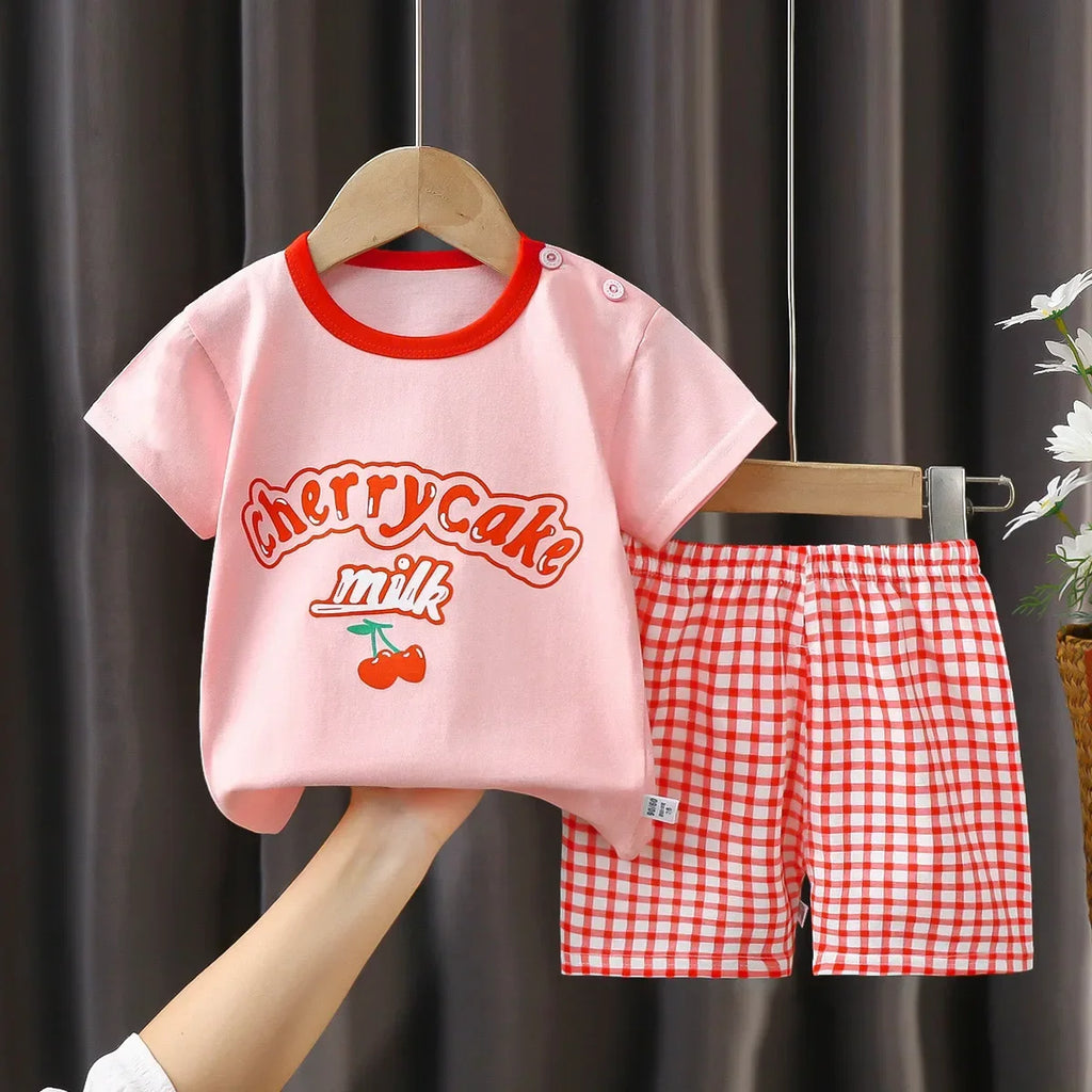 Children's Sets Mother Kids Clothes Boys Girl T-shirt Shorts