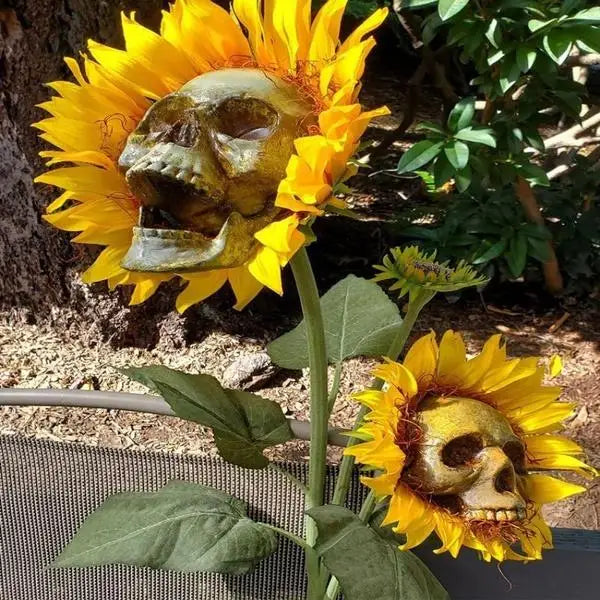 Creepy Skull Sunflower Flowers Skull Festival Art Craft Garden