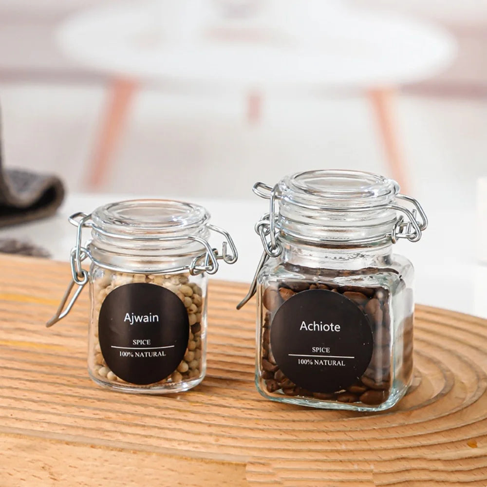 Buckle Glass Jar Transparent Airtight Glass Jar Wide Mouth Container Stylish Sealed Storage Jar For Spice Organization Coffee