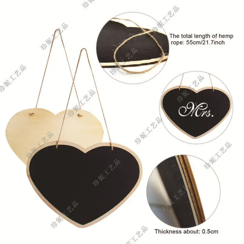 Rustic Wedding Wooden Blackboard Mr Mrs Bridal Shower Decoration Photobooth Birthday Party DIY Home Decor Sign Message Board